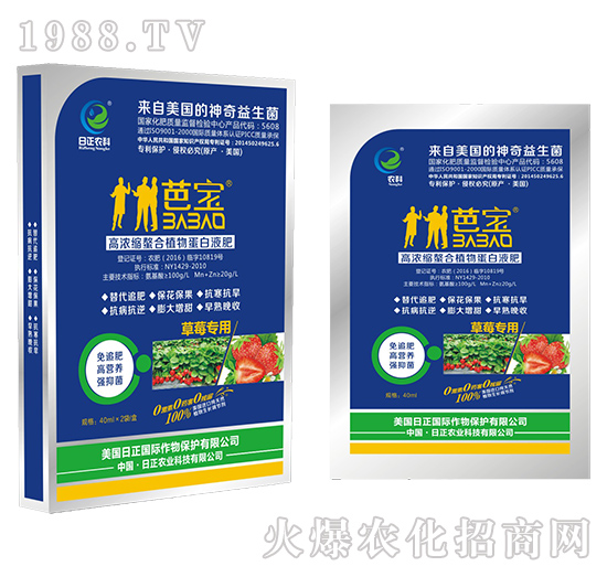 草莓專用（袋）-高濃縮螯合植物蛋白液肥-日正農(nóng)科
