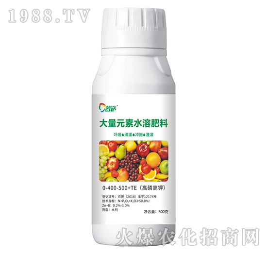 高磷高鉀大量元素水溶肥料0-400-500+TE-潤田百護