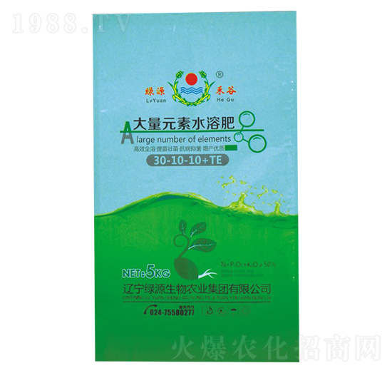 大量元素水溶肥30-10-10+TE-綠源禾谷