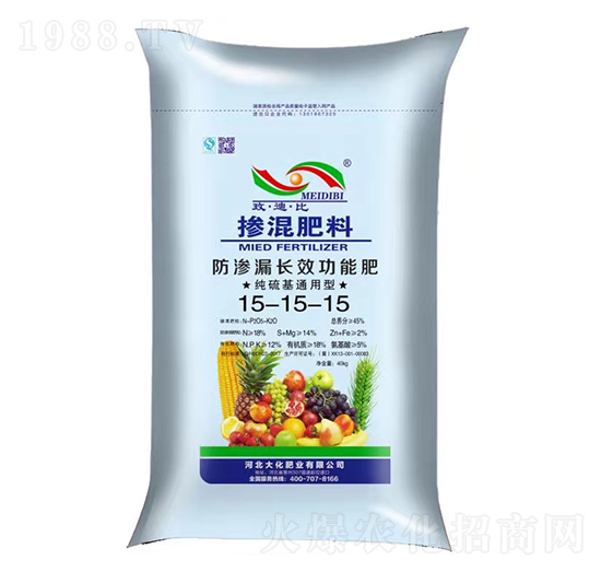 純硫基通用型防滲漏長(zhǎng)效功能肥15-15-15-摻混肥料-大化肥業(yè)
