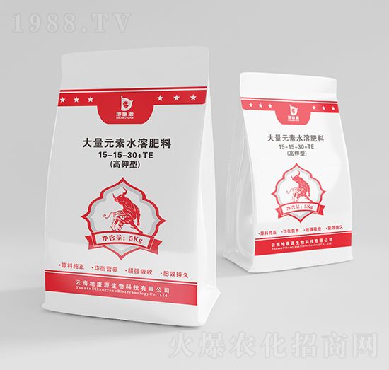 大量元素水溶肥料15-15-30+TE-地康源生物