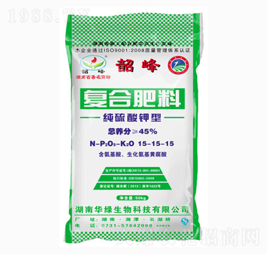 純硫酸鉀型復合肥料15-15-15-韶峰-華綠生物