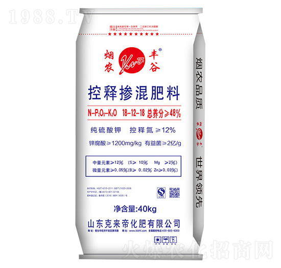 40kg控釋摻混肥料18-12-18-煙農(nóng)豐谷-克來帝化肥