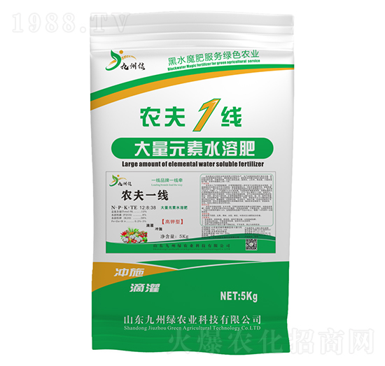 高鉀型大量元素水溶肥料12-8-38+TE 農(nóng)夫1線(xiàn) 九州綠