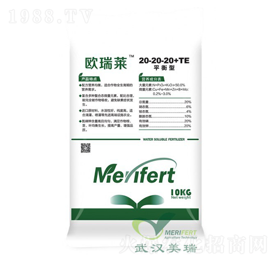 平衡型大量元素水溶肥20-20-20+TE-歐瑞萊-美瑞農業(yè)