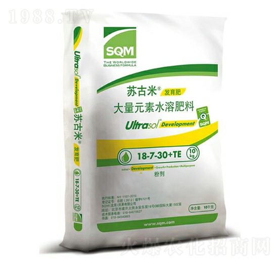 發(fā)育期專用大量元素水溶肥料18-7-30+TE-蘇古米-沐春農(nóng)資