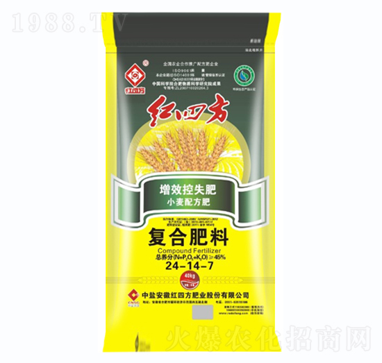 小麥專(zhuān)用增效控失復(fù)合肥料24-14-7-紅四方