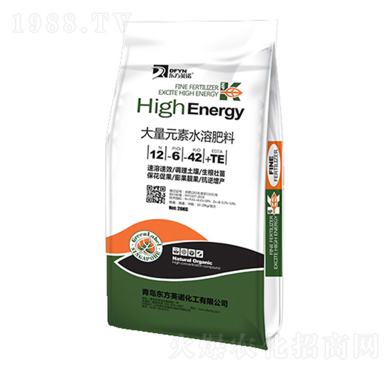 20kg大量元素水溶肥12-6-42+TE-東方英諾