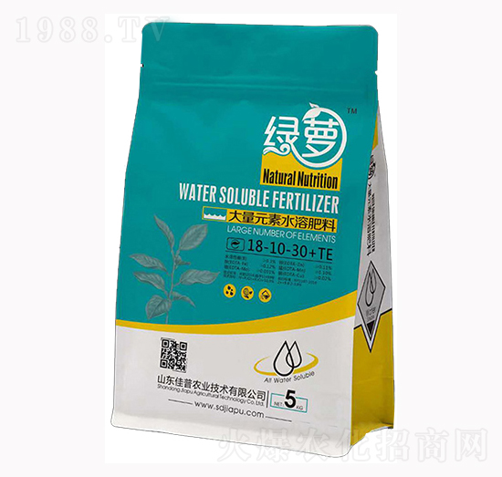 大量元素水溶肥料18-10-30+TE-綠蘿-佳普農業(yè)