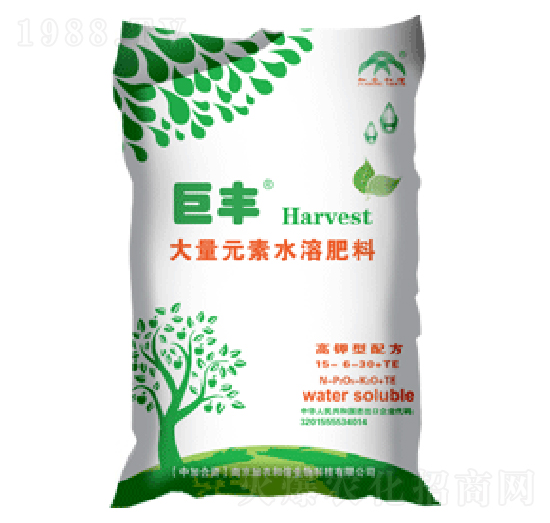 高鉀型大量元素水溶肥料15-6-30+TE-巨豐-加農和信