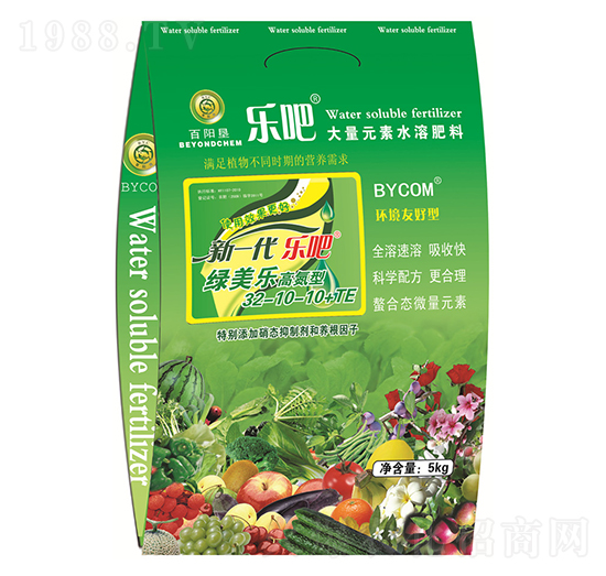 5kg高氮型大量元素水溶肥32-10-10+TE-樂(lè)吧綠美樂(lè)-百陽(yáng)墾
