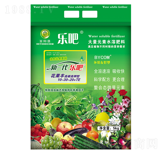 高磷型大量元素水溶肥10-30-20+TE-樂吧花果豐-百陽墾