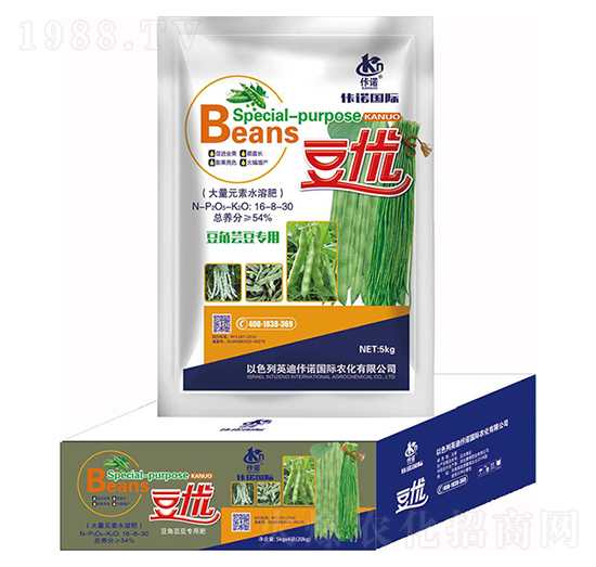 豆角蕓豆專(zhuān)用大量元素水溶肥16-8-30-豆優(yōu)-康博肥業(yè)