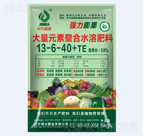 大量元素水溶肥料13-6-40+TE（強力膨果）-津大肥業(yè)