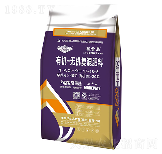 有機-無機復混肥料17-18-5-粒金黑-美凱華