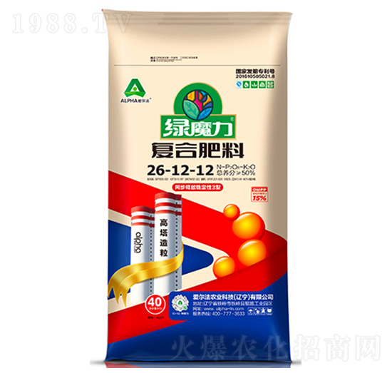 40kg復(fù)合肥料26-12-12-綠魔力-愛爾法