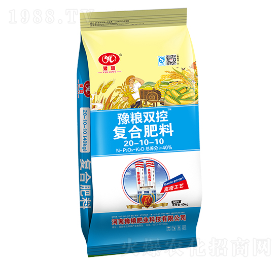 40kg高塔氯化鉀復(fù)合肥料20-10-10-豫糧肥業(yè)