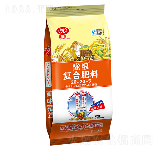 40kg高塔氯化鉀復(fù)合肥料20-20-5-豫糧肥業(yè)
