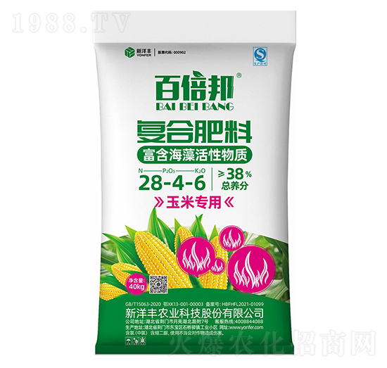 40kg玉米專用復(fù)合肥料28-4-6-百倍邦-新洋豐