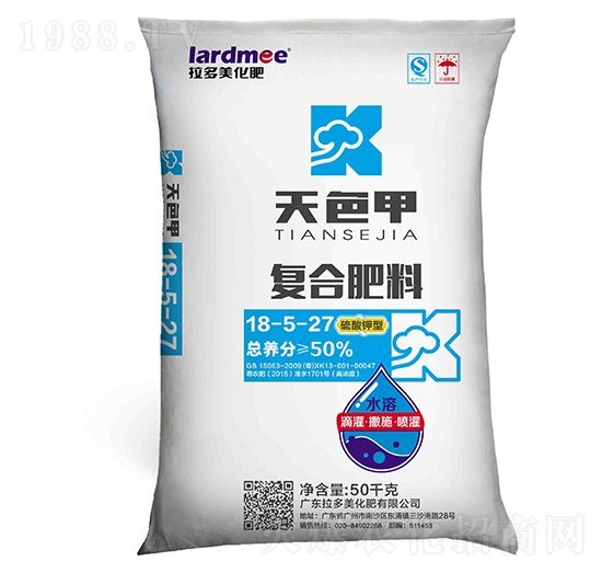 硫酸鉀型復合肥料18-5-27-天色甲-拉多美