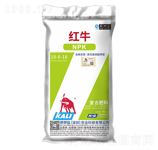 含硝態(tài)氮·高濃度硫酸鉀型復(fù)合肥料18-18-18-紅牛-德鉀鹽農(nóng)業(yè)