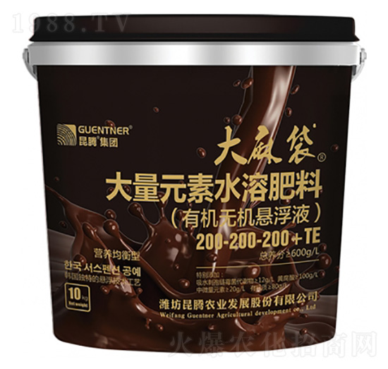 大量元素水溶肥料200-200-200+TE-大麻袋-昆騰生物