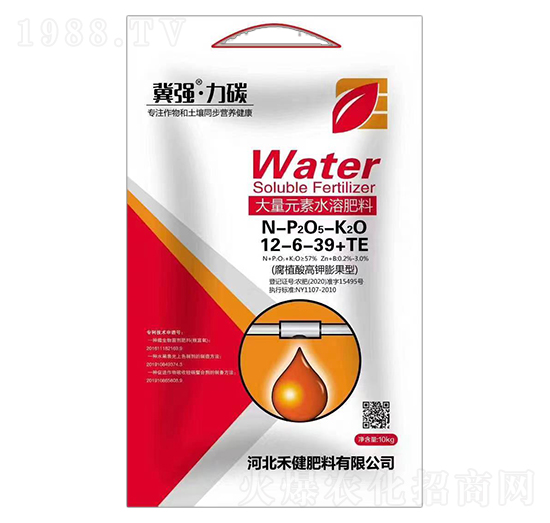 腐植酸高鉀膨果型大量元素水溶肥料12-6-39+TE-冀強(qiáng)·力碳-禾健肥料