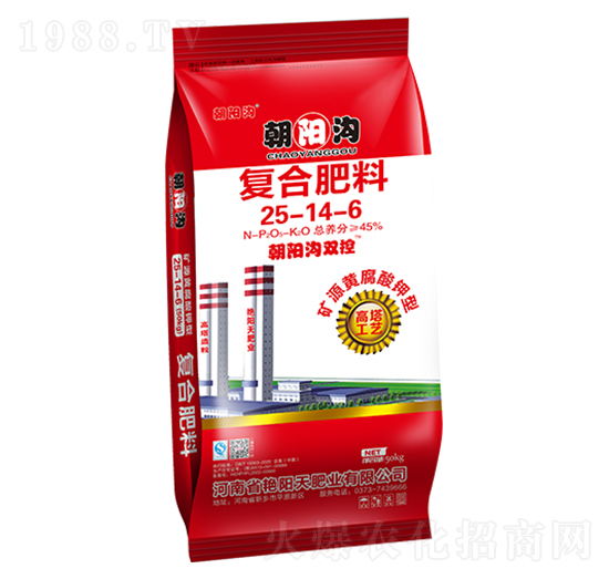 礦源黃腐酸鉀型高塔復(fù)合肥料25-14-6-朝陽(yáng)溝雙控-艷陽(yáng)天肥業(yè)
