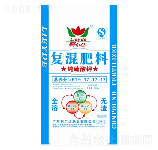 穩(wěn)定性控釋型純硫酸鉀復混肥料17-17-17-利爾達肥業(yè)
