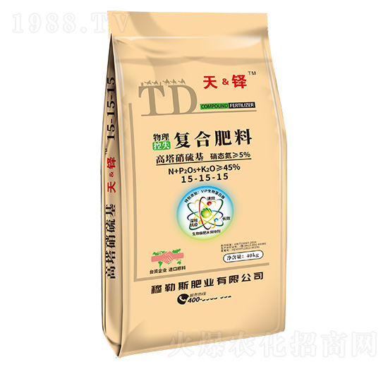 物理控失高塔硝硫基復合肥料15-15-15-天&鐸-穆勒斯肥業(yè)
