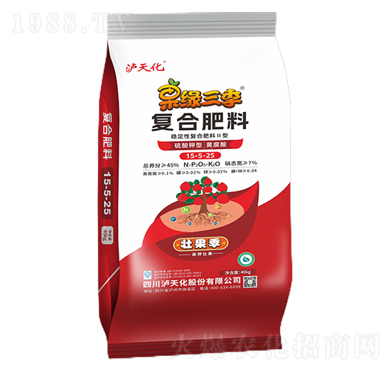 壯果季復合肥料15-5-25-果緣三季-瀘天化