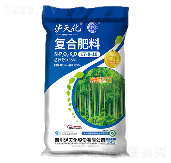 桉樹(shù)適用復(fù)合肥料17-8-10-工農(nóng)-瀘天化