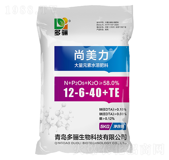 大量元素水溶肥料12-6-40+TE-尚美力-多驪