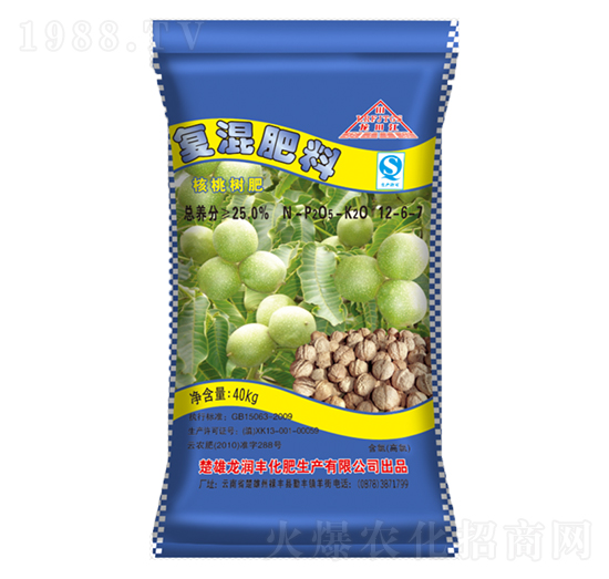 核桃樹專用復(fù)混肥料12-6-7-龍潤(rùn)豐