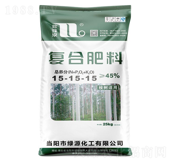 桉樹(shù)適用復(fù)合肥料15-15-15-珍珠泉-華強(qiáng)化工集團(tuán)